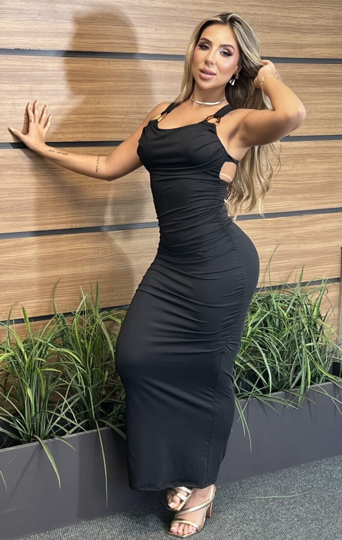 vestido longo diuli preto
