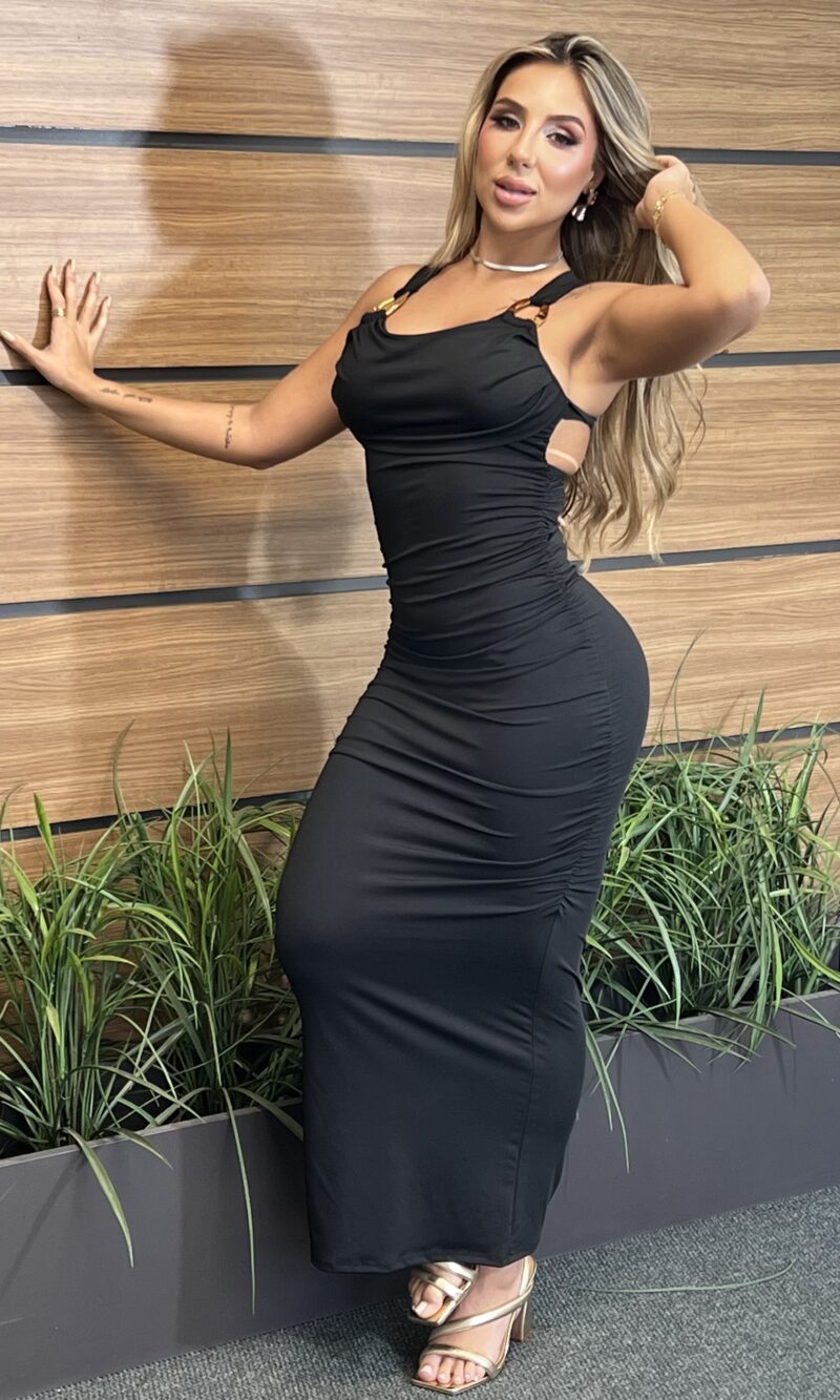 vestido longo diuli preto