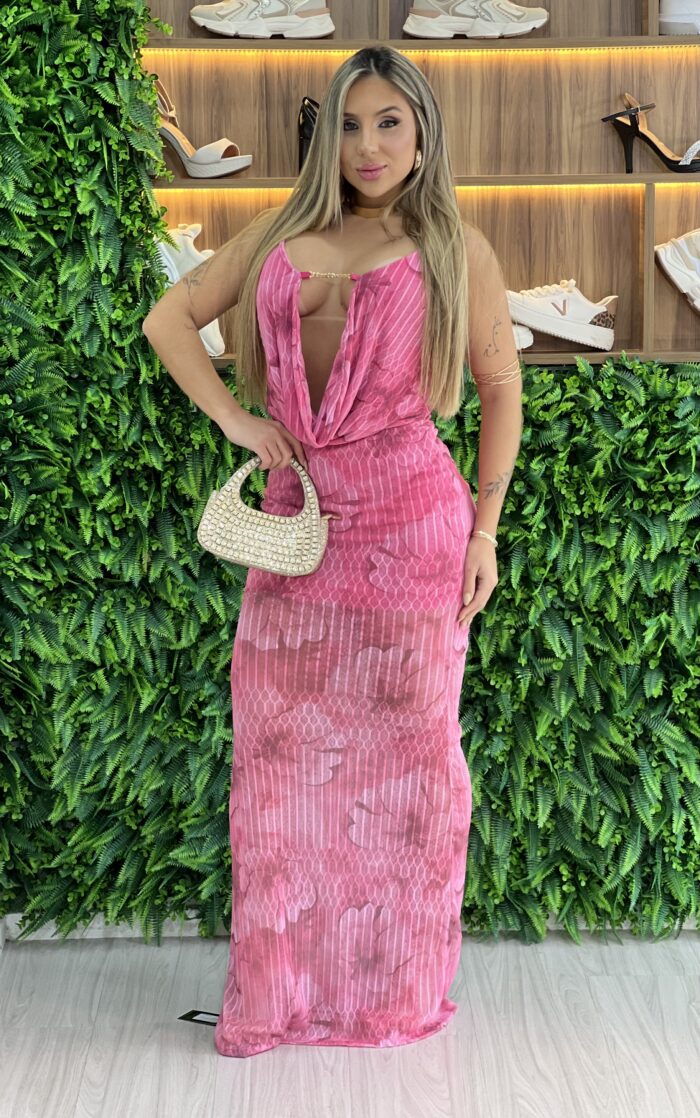 vestido longo tule italy rosa