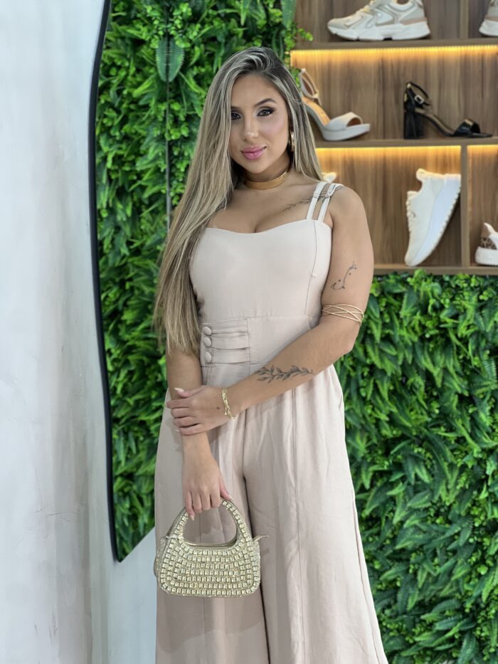 macacão longo iris bege macacão longo iris bege