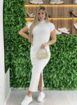 vestido longo modal ligia off white