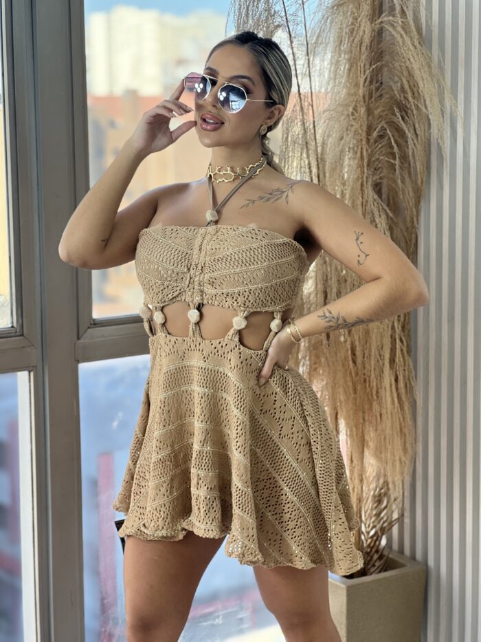 vestido com short yas bege vestido com short yas bege