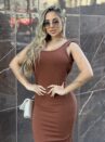 vestido midi jacy marrom