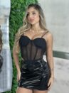 corselet tule amanda preto