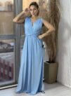 vestido longo dulce azul