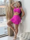 conjunto leia rosa chiclete