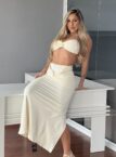 conjunto poliamida midi creme
