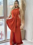 vestido longo famy terracota