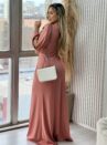 vestido longo caty rosé