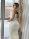 vestido manga longa sol off white