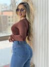 body manga longa mika marrom