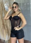 corselet tule amanda preto