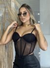 corselet tule amanda preto