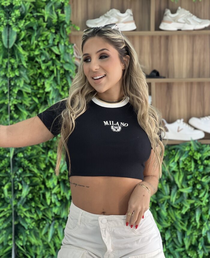 cropped milano preto