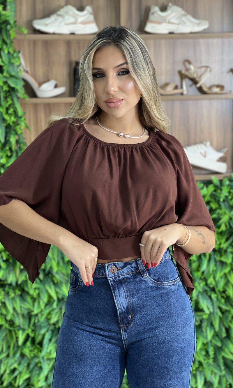 cropped ciganinha fran marrom