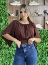 cropped ciganinha fran marrom