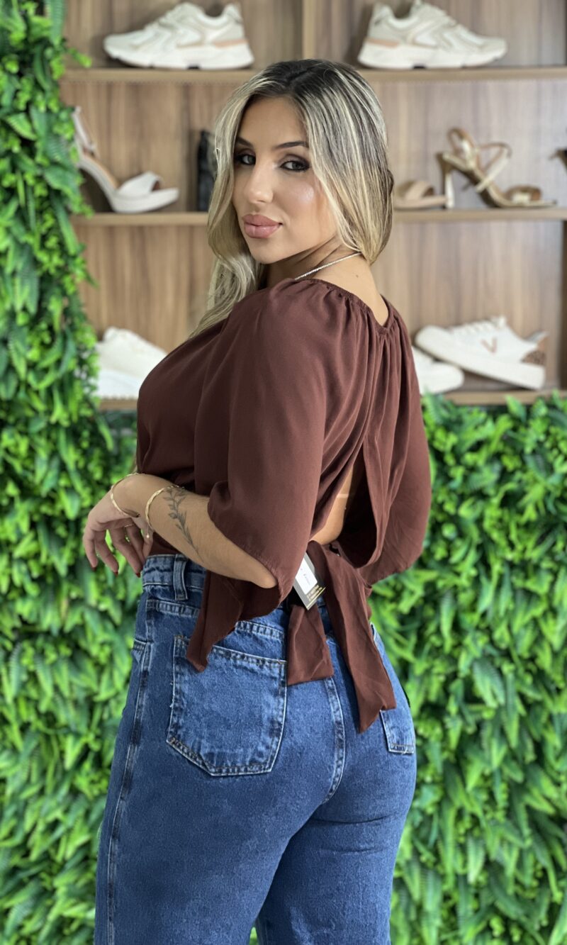 cropped ciganinha fran marrom