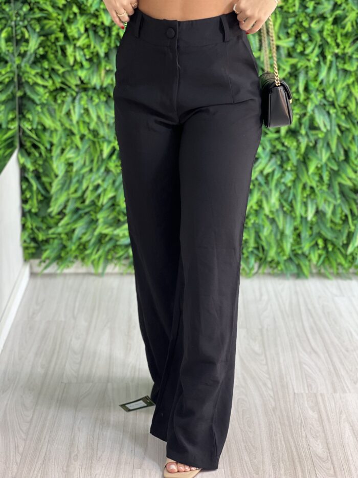 calça alfaiataria pantalona helena preto