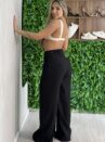 calça alfaiataria pantalona helena preto