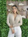 body manga longa gilda bege