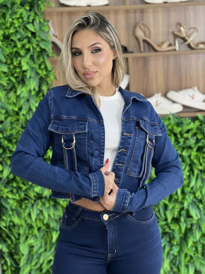 jaquetinha jeans laura