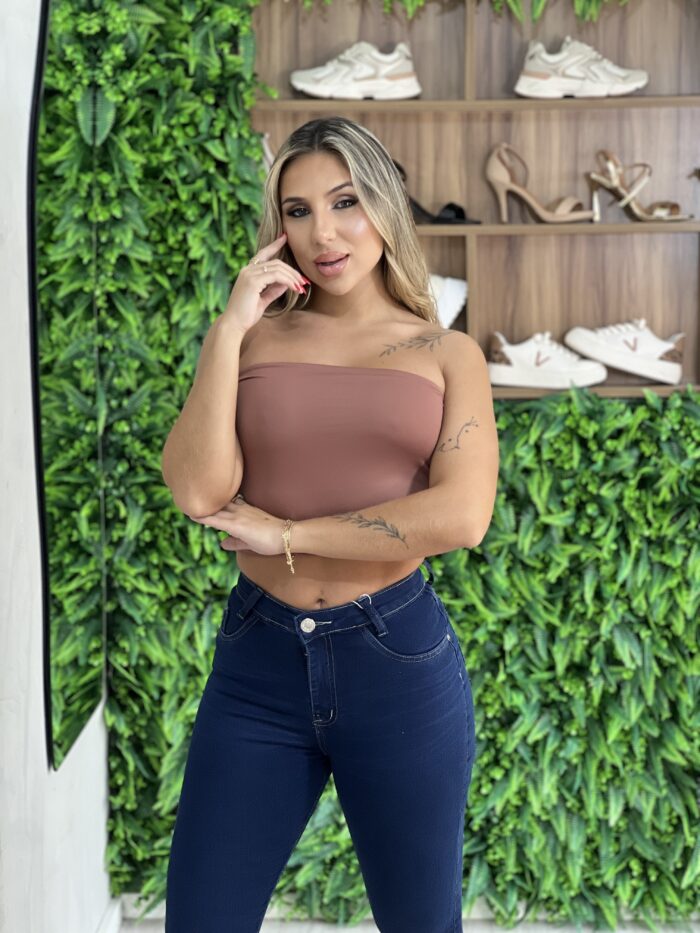 top kally bege escuro top kally bege escuro