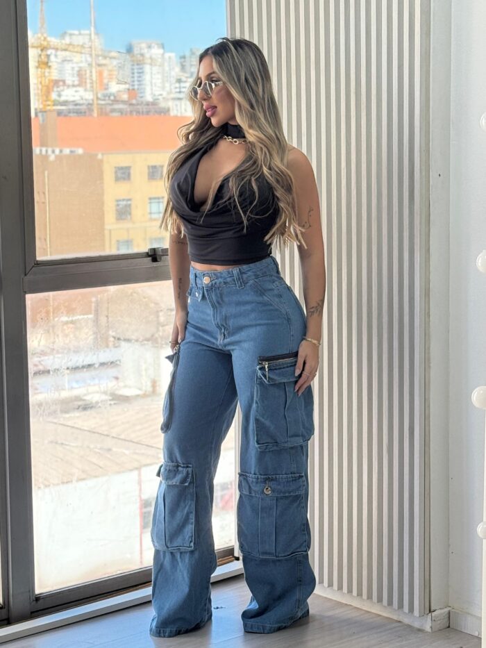 calca jeans wide leg turbinada calca jeans wide leg turbinada