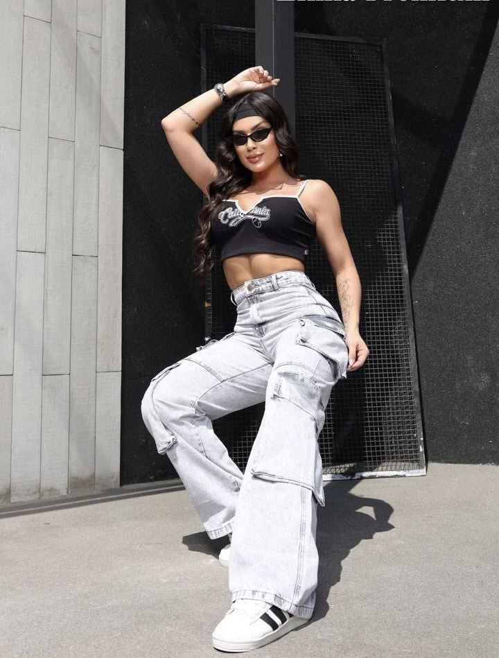 calça jeans cargo mira calça jeans cargo mira
