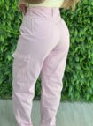 calca jeans mom cargo rosa baby