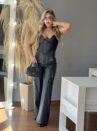 cropped corselet cintilante lara preto