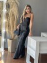 cropped corselet cintilante lara preto
