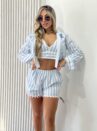 conjunto tri sonia listrado azul