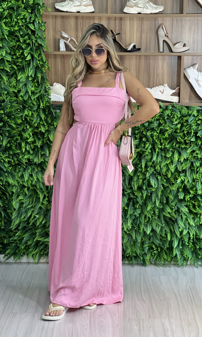 vestido longo pietra rosa
