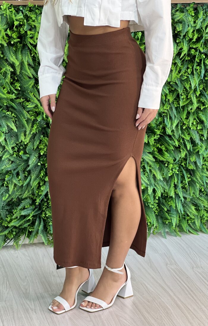 saia midi petra marrom saia midi petra marrom