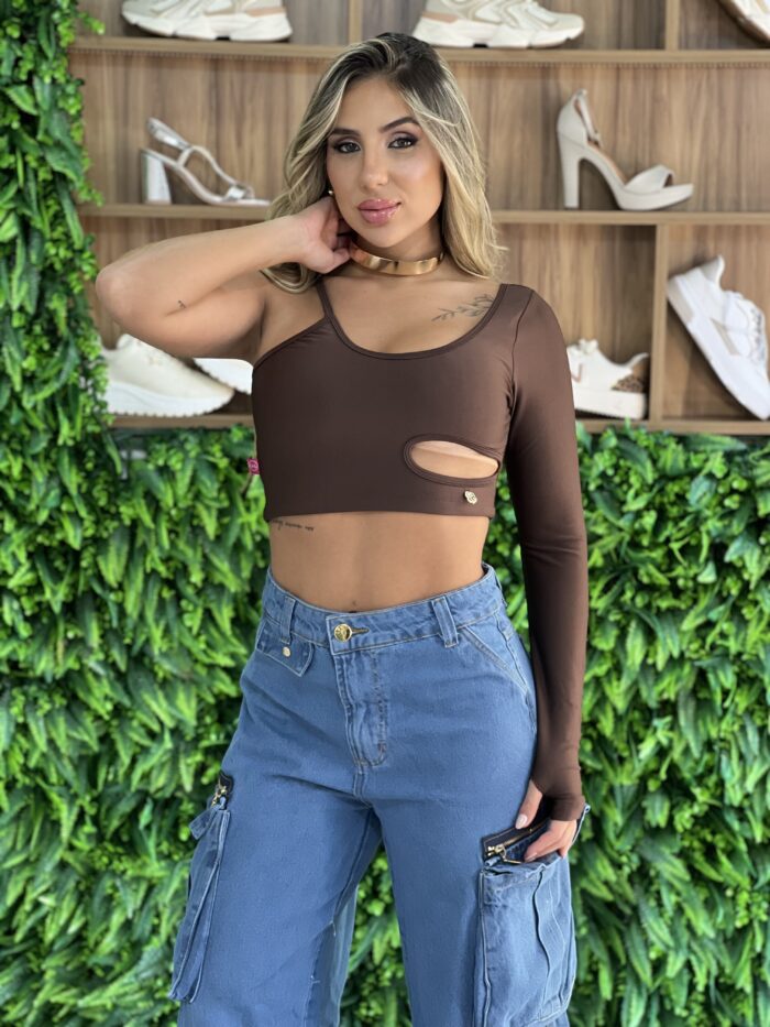 cropped bella marrom cropped bella marrom