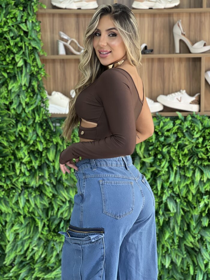 cropped bella marrom cropped bella marrom