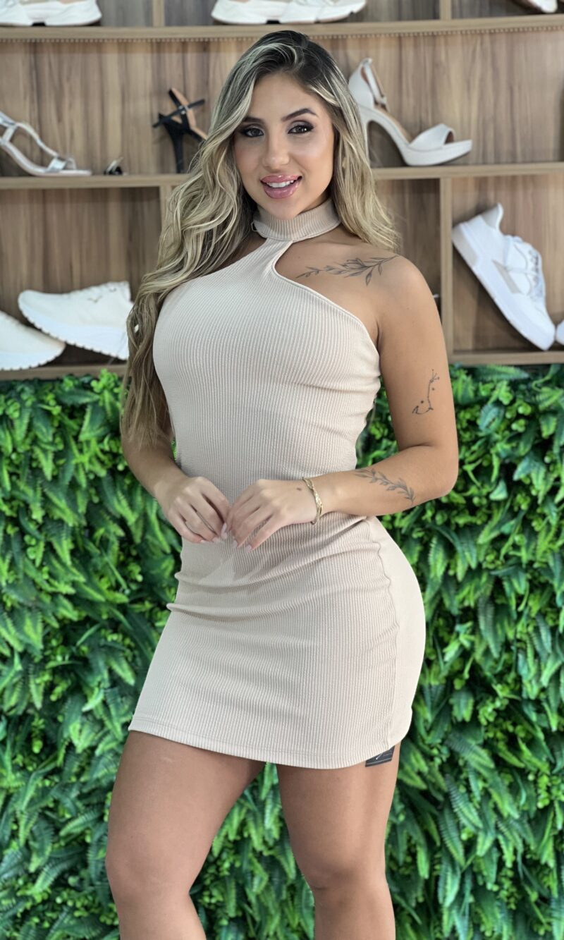 vestido rebecca bege