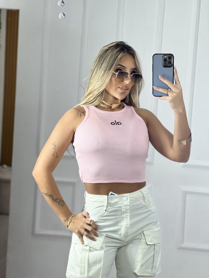 cropped alo rosa bebe cropped alo rosa bebe