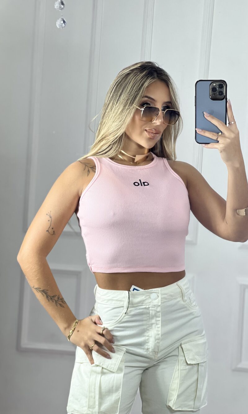 cropped alo rosa bebe cropped alo rosa bebe