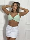 chemise com cropped verde