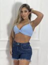 chemise com cropped azul bb