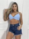 chemise com cropped azul bb