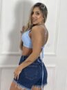chemise com cropped azul bb