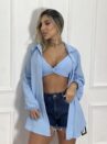 chemise com cropped azul bb
