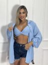 chemise com cropped azul bb