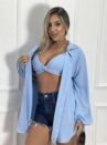 chemise com cropped azul bb