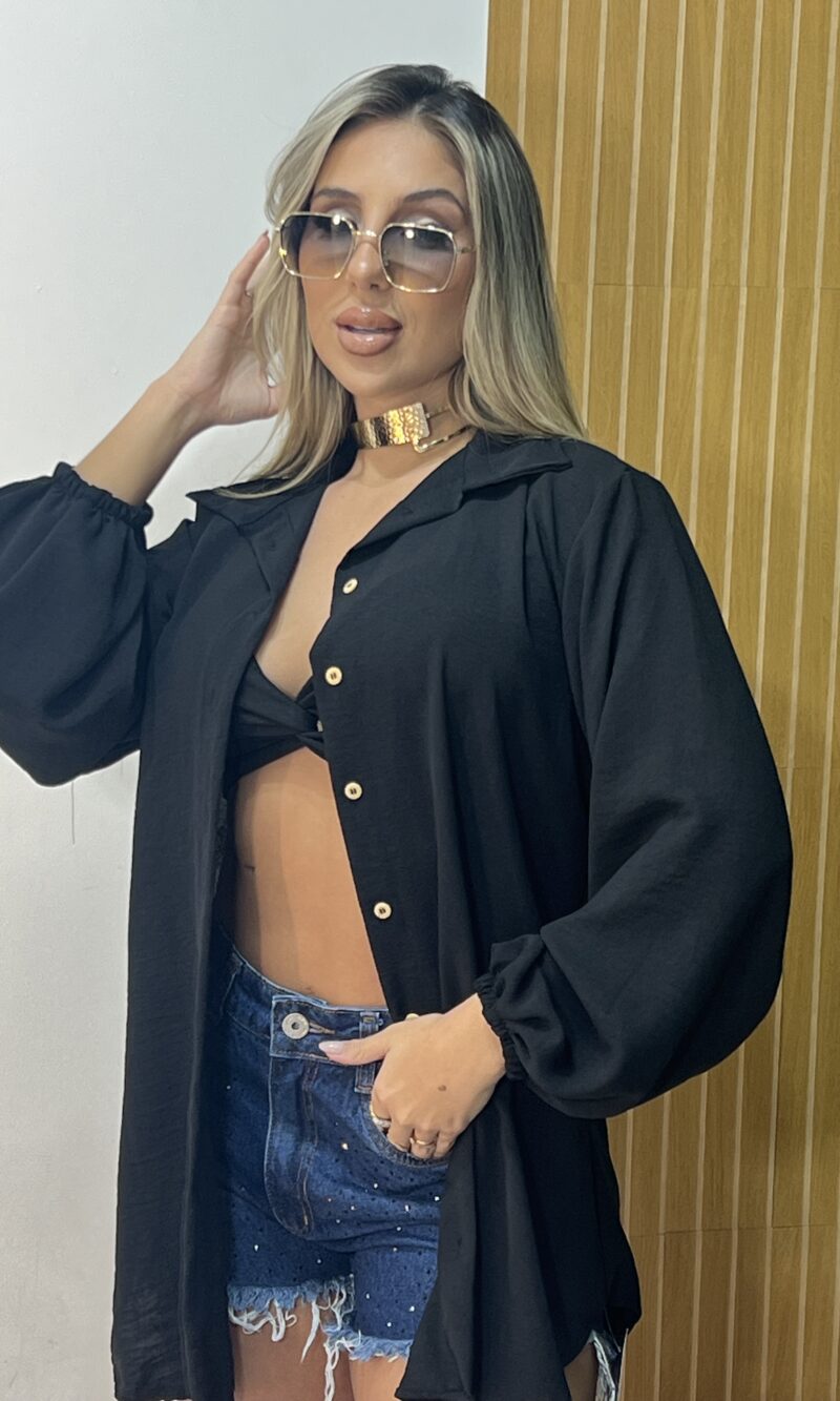 chemise com cropped preto
