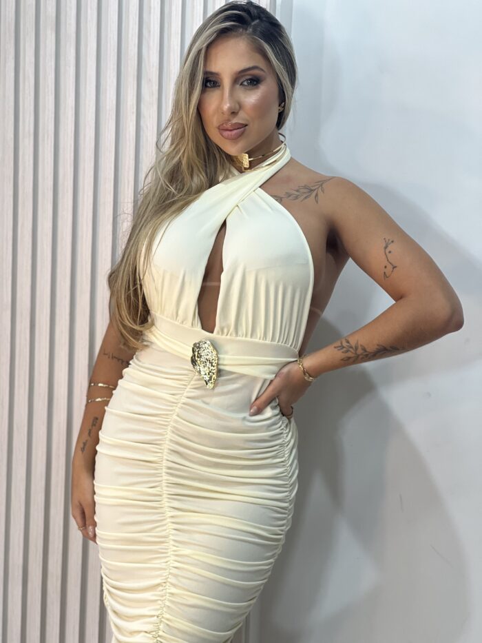 vestido midi danni creme vestido midi danni creme