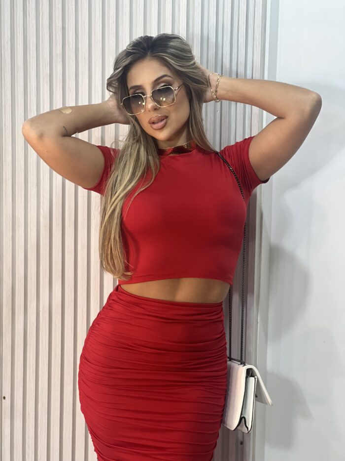 conjunto midi rafinha vermelho conjunto midi rafinha vermelho
