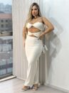 vestido longo selena off white